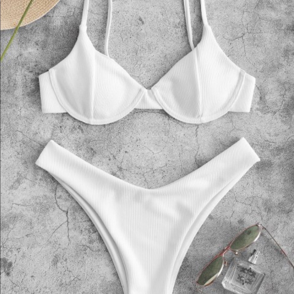 ZAFUL Ribbed High Leg Bikini Set